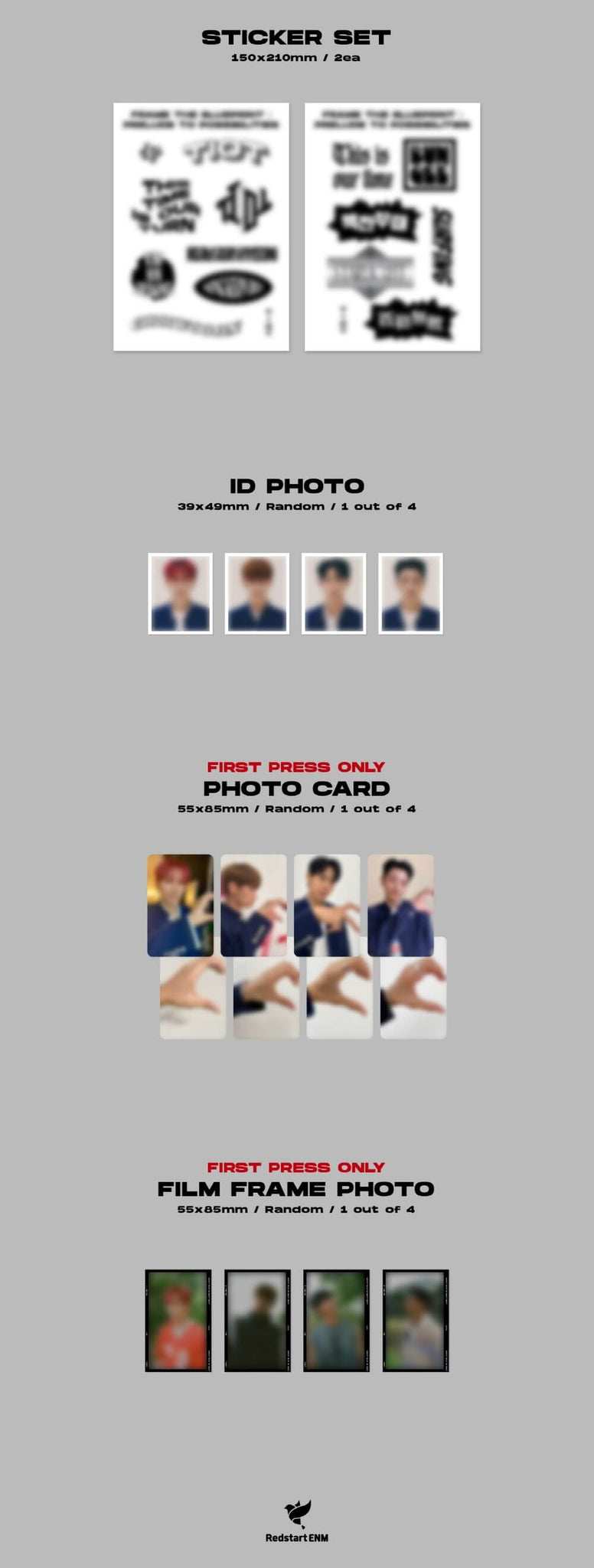 TIOT Mini Album Frame the Blueprint: Prelude to Possibilities Inclusions Sticker Set ID Photo 1st Press Only Photocard Film Frame Photo