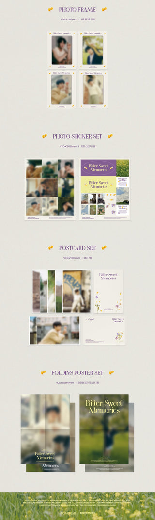 Yang Yoseop Official Photobook Bitter Sweet Memories Inclusions Photo Frame Photo Stickers Postcards Folded Posters