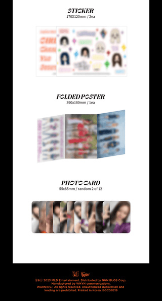 Lapillus 2nd Mini Album GIRL's ROUND Part. 2 Inclusions Sticker Folded Poster Photocards