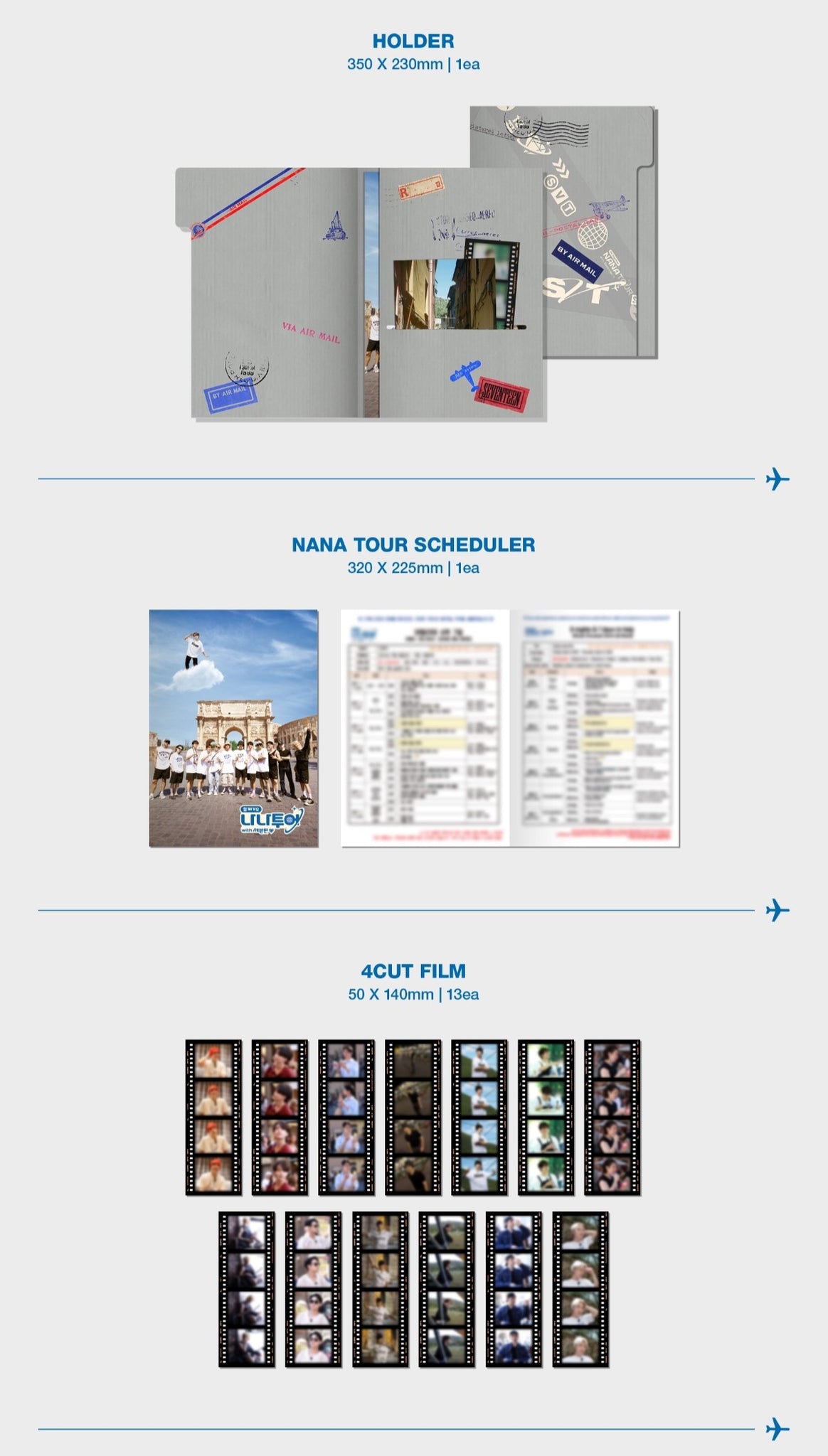 NANA TOUR with SEVENTEEN 2024 MOMENT PACKAGE Inclusions Holder NANA Tour Scheduler 4Cut Film Set