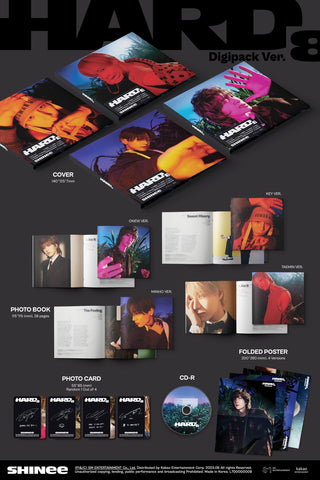 SHINee 8th Full Album HARD - Digipack Version Inclusions Cover Photobook CD Photocard Folded Poster