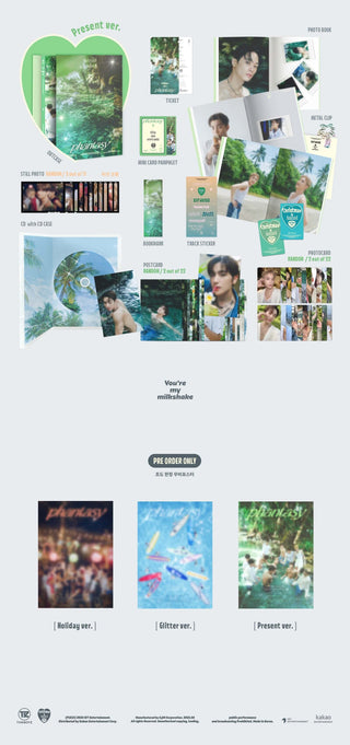 THE BOYZ PHANTASY Pt.1 Christmas In August - Present Version Inclusions Out Case CD Still Photos Photocards Ticket Mini Card Pamphlet Bookmark Photobook Track Sticker Postcard Metal Clip Movie Poster