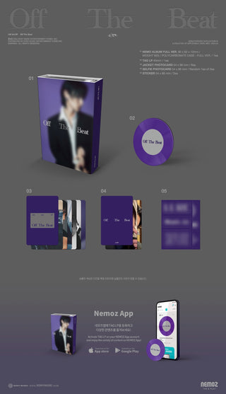 I.M (MONSTA X) 3rd EP Album Off The Beat - Nemo Album Full Version Inclusions Cover, TAG LP, Jacket Photocard Set, Selfie Photocard, Stickers, Digital Contents