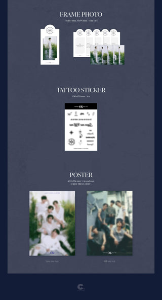 CIX 6th Mini Album OK Episode 2 : I'm OK Inclusions Frame Photo Tattoo Sticker 1st Press Only Poster