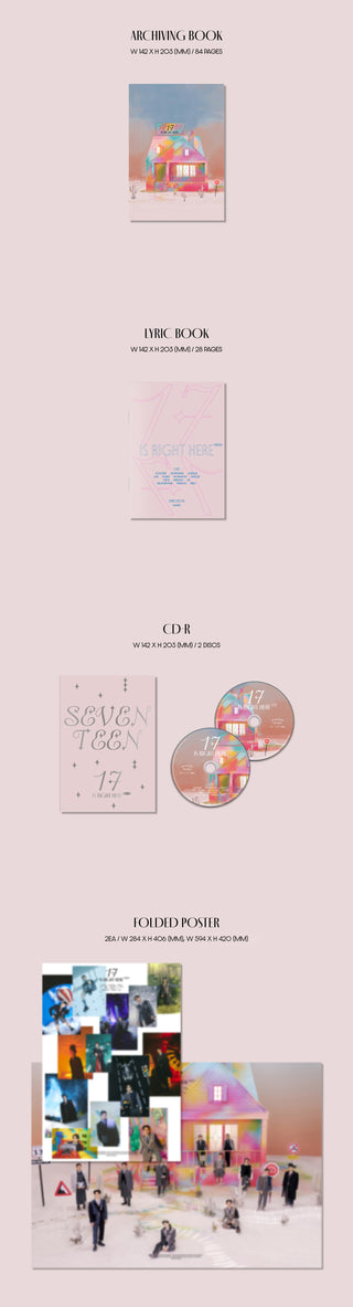 SEVENTEEN Best Album 17 IS RIGHT HERE - Deluxe Version Inclusions: Archiving Book, Lyric Book, CDs, Folded Poster Set