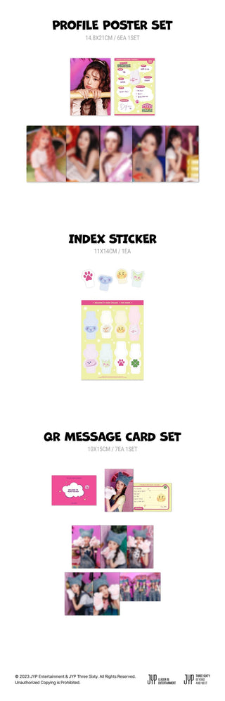 NMIXX 2024 Season's Greetings XXCENE NO.24 MIXX VILLAGE Inclusions Profile Posters Index Sticker QR Message Cards