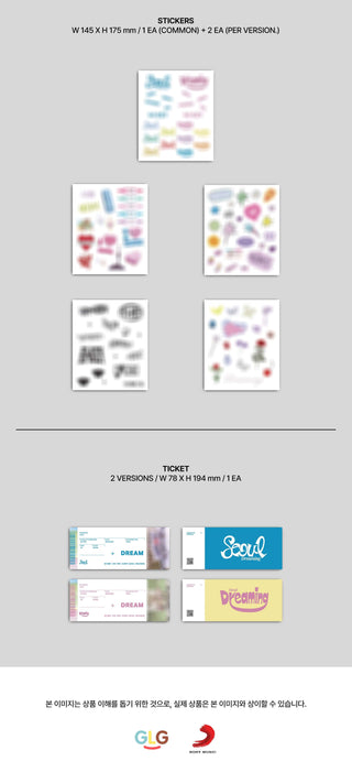 H1-KEY Seoul Dreaming Inclusions Stickers Ticket