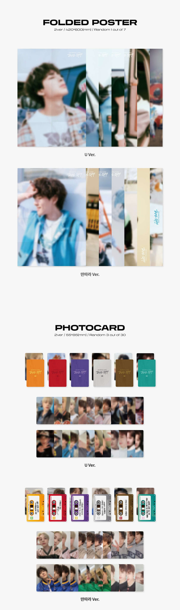 iKON TAKE OFF - U / Tantara Version Inclusions Folded Poster Photocards