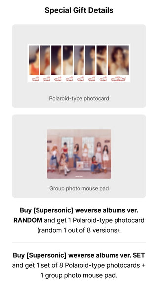 fromis_9 3rd Single Album Supersonic (Weverse Albums Ver.) Weverse Pre-order Benefits: Polaroid-type Photocard + Group Photo Mouse Pad