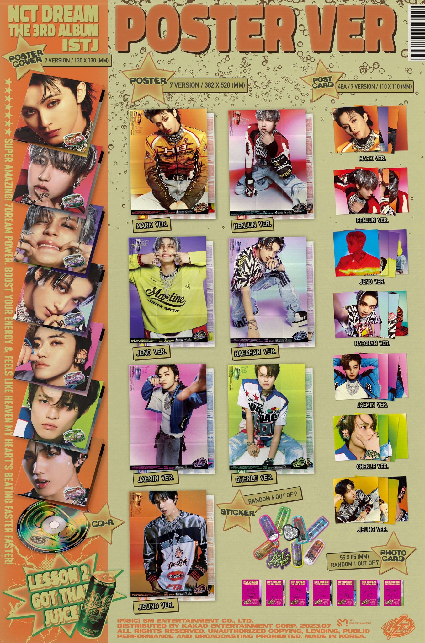NCT DREAM ISTJ - Poster Version Inclusions Poster Cover CD Poster Postcards Stickers Photocard