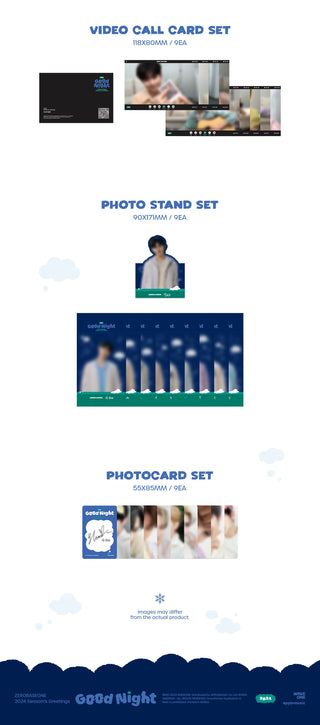 ZEROBASEONE 2024 Season's Greetings Inclusions Video Call Cards Photo Stands Photocards