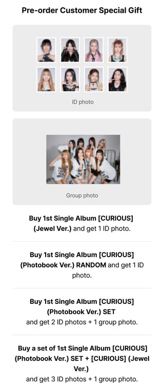 UNIS 1st Single Album CURIOUS Weverse Pre-order Benefits: ID Photo, Group Photo