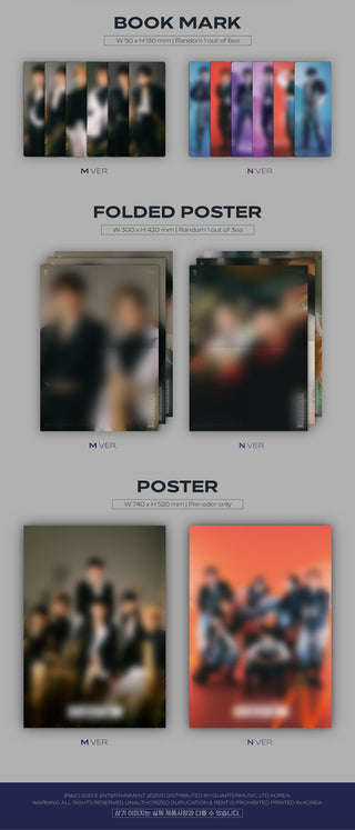 E'LAST 4th Mini Album iDENTIFICATION Inclusions Bookmark Folded Poster Pre-order Poster