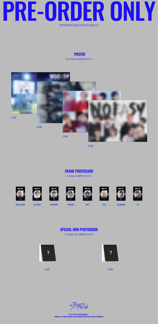 Stray Kids NOEASY Limited Edition Inclusions Pre-order Poster Frame Photocard Special Mini Photobook