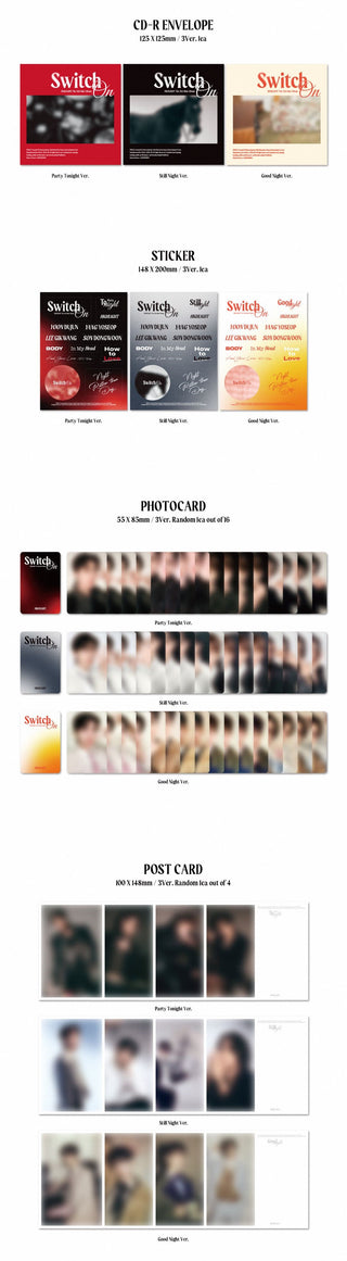 HIGHLIGHT 5th Mini Album Switch On Inclusions CD Envelope, Lyrics Book, Sticker, Photocard, Postcard