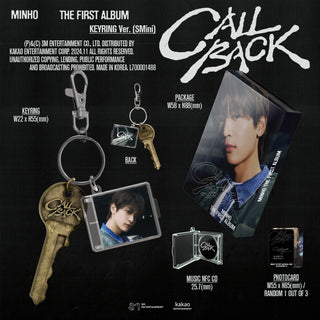 Minho (SHINee) 1st Full Album CALL BACK - Keyring Version Inclusions: Package, Keyring, Music NFC CD, Photocard