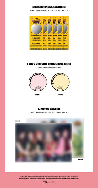 STAYC 3rd Mini Album TEENFRESH Inclusions Scratch Message Card STAYC Official Fragnance Card 1st Press Only Limited Poster