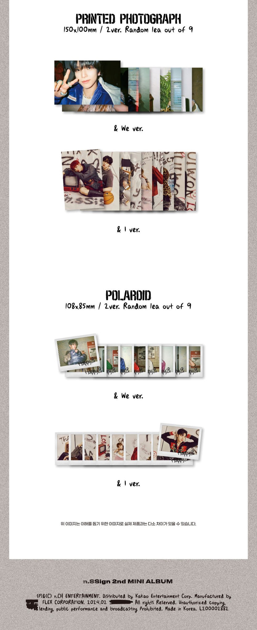 n.SSign 2nd Mini Album Happy & Pre-order Inclusions Printed Photograph Polaroid