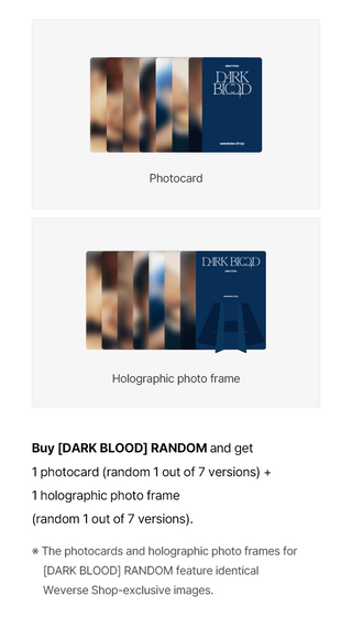  ENHYPEN DARK BLOOD Weverse Gift Photocard Holographic Photo Frame