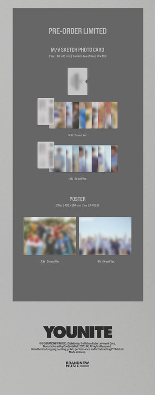 YOUNITE 4th Mini Album 빛 : BIT Part.1 Inclusions Pre-order Only M/V Sketch Photocard Poster