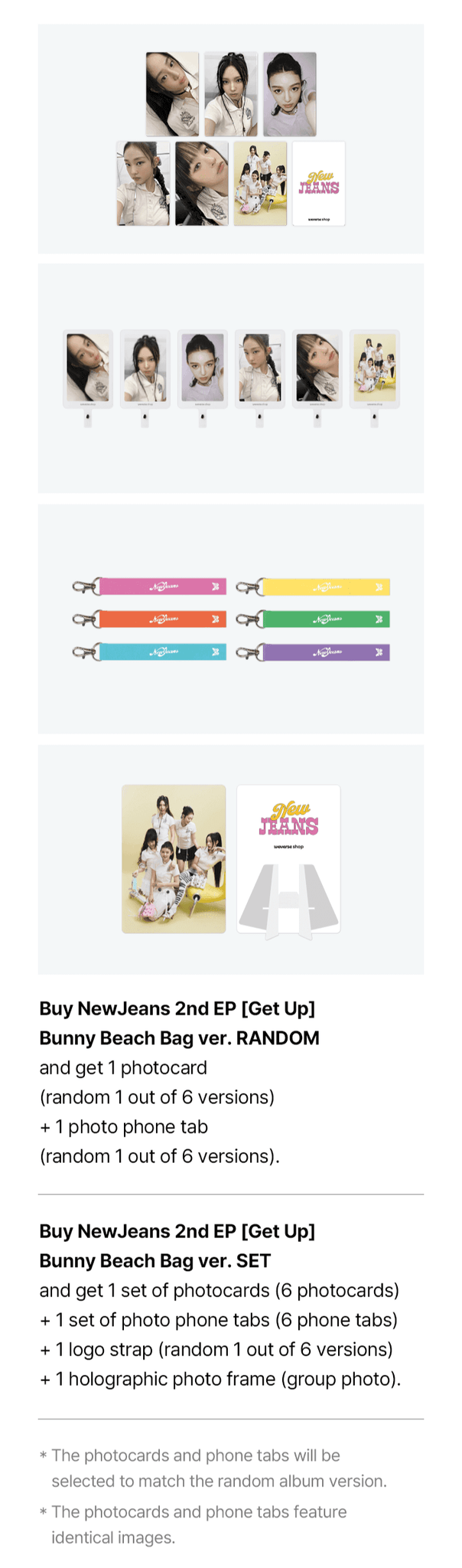  NewJeans Get Up - Bunny Beach Bag Version Inclusions Weverse Pre-order Benefit