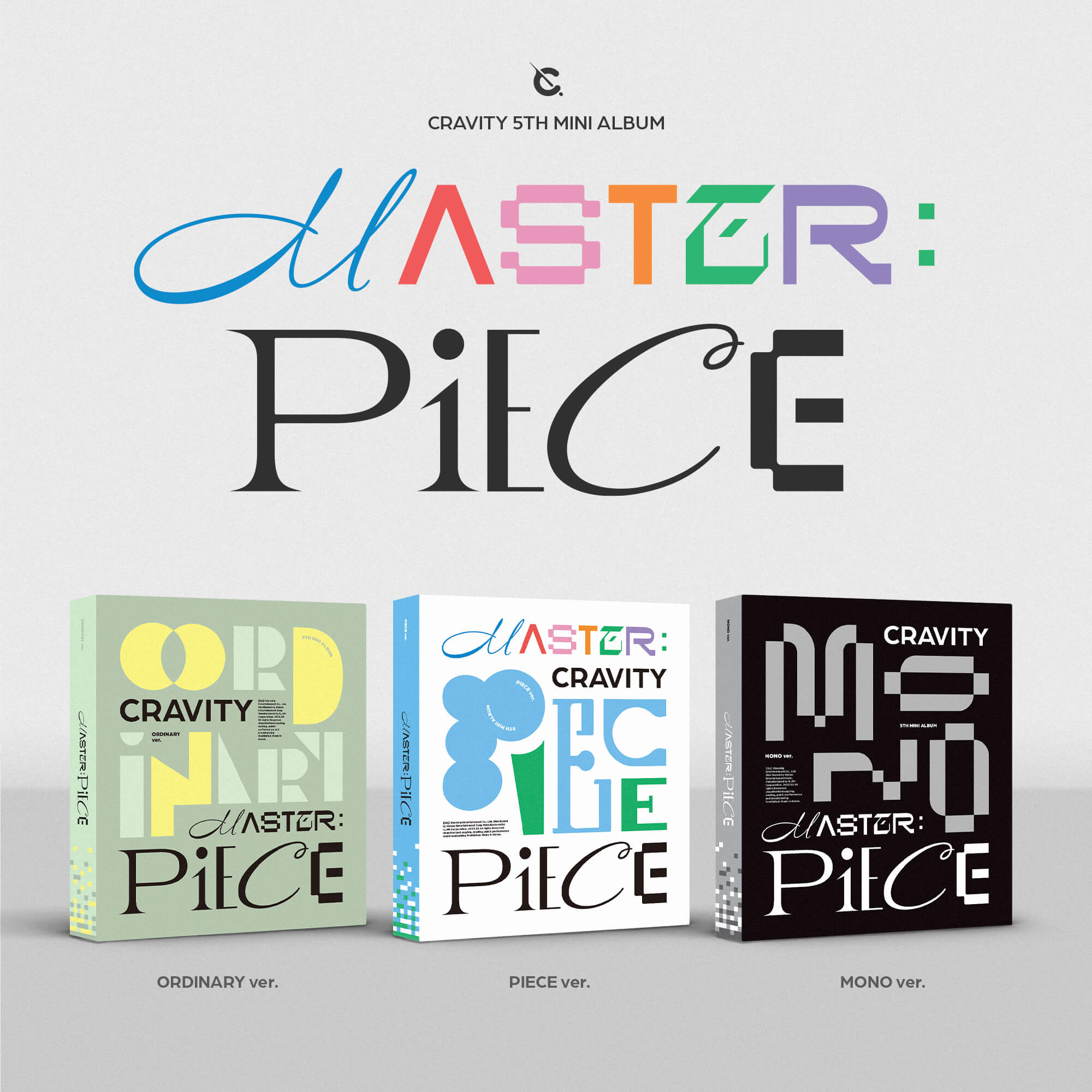 CRAVITY 5th Mini Album MASTER:PIECE - ORDINARY / PIECE / MONO Version