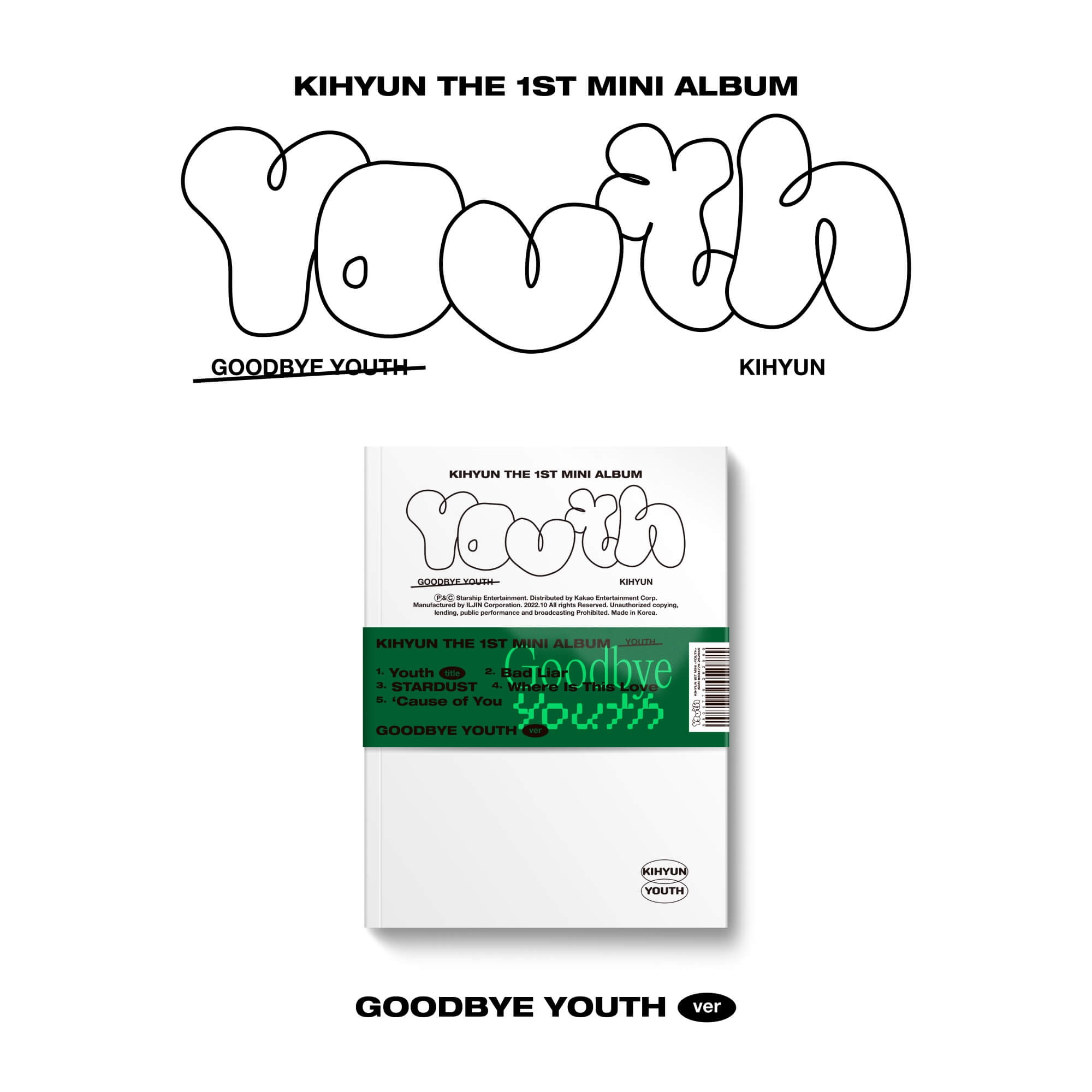 Kihyun 1st Mini Album YOUTH - GOODBYE YOUTH Version