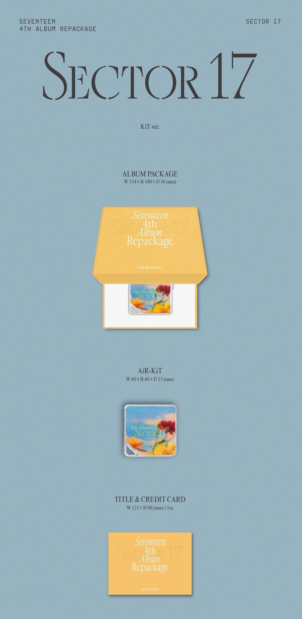 SEVENTEEN Repackage SECTOR 17 Inclusions Album Package AiR KiT Title & Credit Card