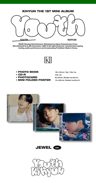 Kihyun 1st Mini Album YOUTH (Jewel Ver.) Inclusions Album Info