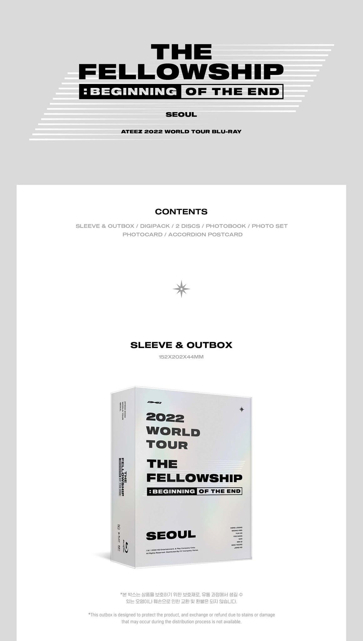 ATEEZ THE FELLOWSHIP: BEGINNING OF THE END SEOUL Blu-ray Out Box