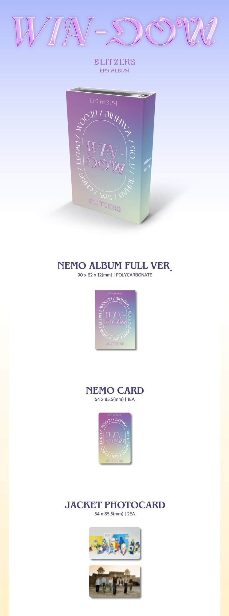 BLITZERS WIN-DOW (Nemo Album) Inclusions Polycarbonate Nemo Case Nemo Card Jacket Photocard