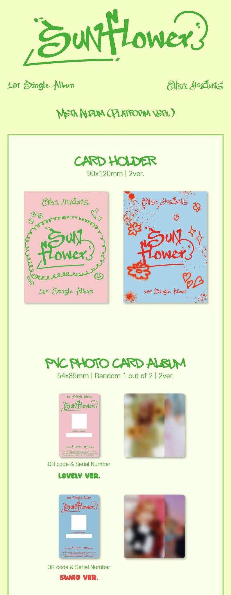 Choi Yoojung Sunflower Platform Version Inclusions Card Holder PVC Photocard Album