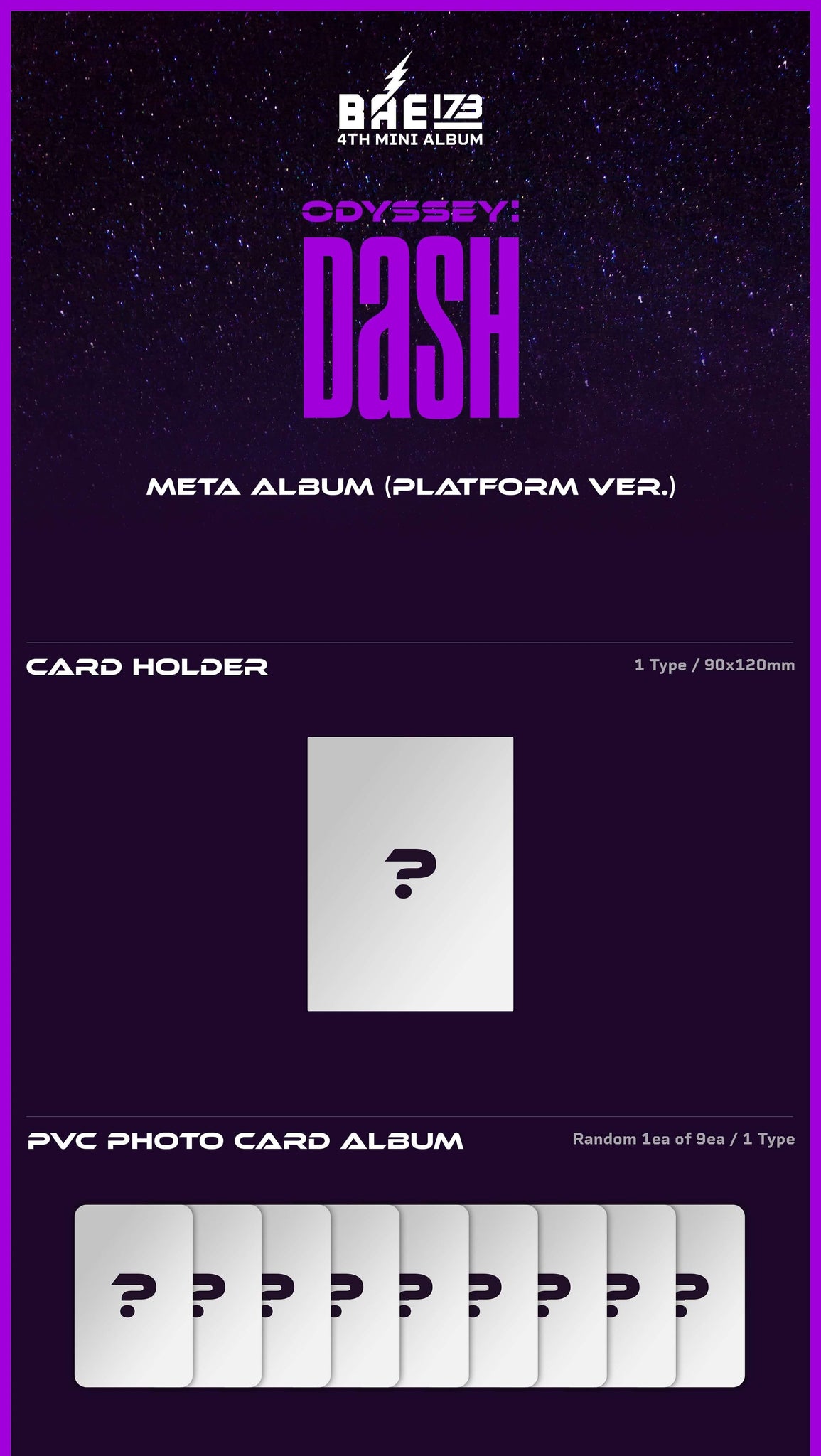 BAE173 ODYSSEY: DaSH Platform Version Inclusions Card Holder PVC Photocard Album