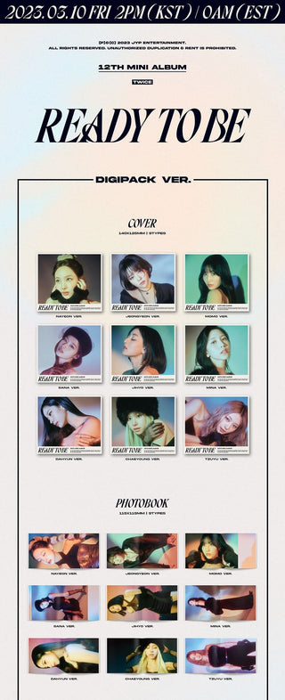 TWICE 12th Mini Album READY TO BE Digipack Version Inclusions Cover Photobook