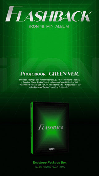 iKON FLASHBACK (Photobook Version) GREEN Version Inclusions Envelope Package Box