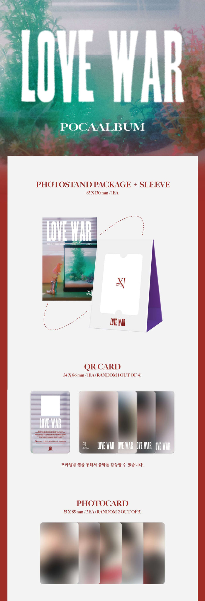 Yena Love War - POCA Version Inclusions Photostand Package + Sleeve QR Card Photocards