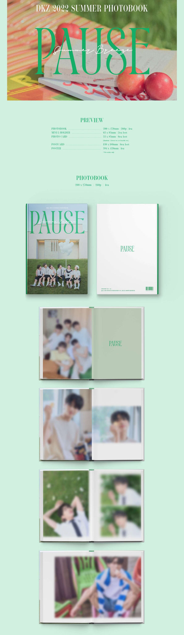 DKZ 2022 SUMMER PHOTOBOOK PAUSE Inclusions Photobook