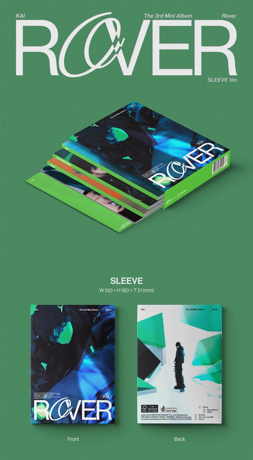 Kai 3rd Mini Album Rover - Sleeve Version Inclusions Sleeve