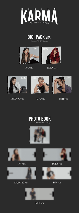 PIXY 4th Mini Album CHOSEN KARMA Inclusions Digipack Photobook