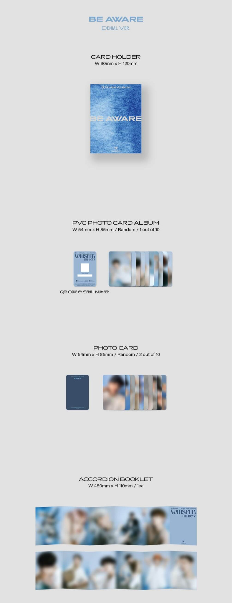 THE BOYZ BE AWARE (Platform Version) - Denial Version Inclusions Card Holder PVC Photocard Album Photocards Accordion Booklet
