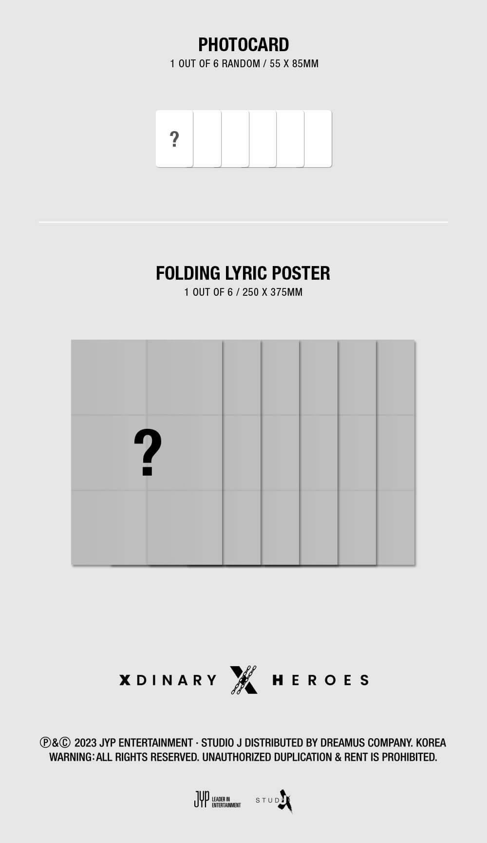 Xdinary Heroes Deadlock - Compact Version Inclusions Photocard Folding Lyric Poster