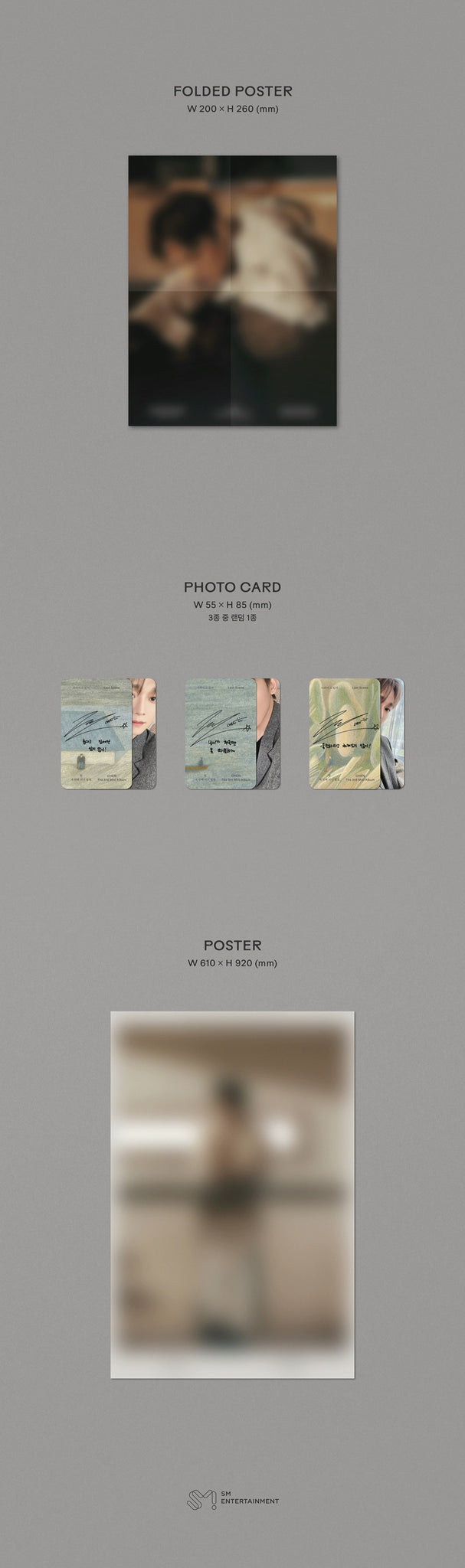 Chen 3rd Mini Album Last Scene (Digipack Version) Inclusions Folded Poster Photocard Poster