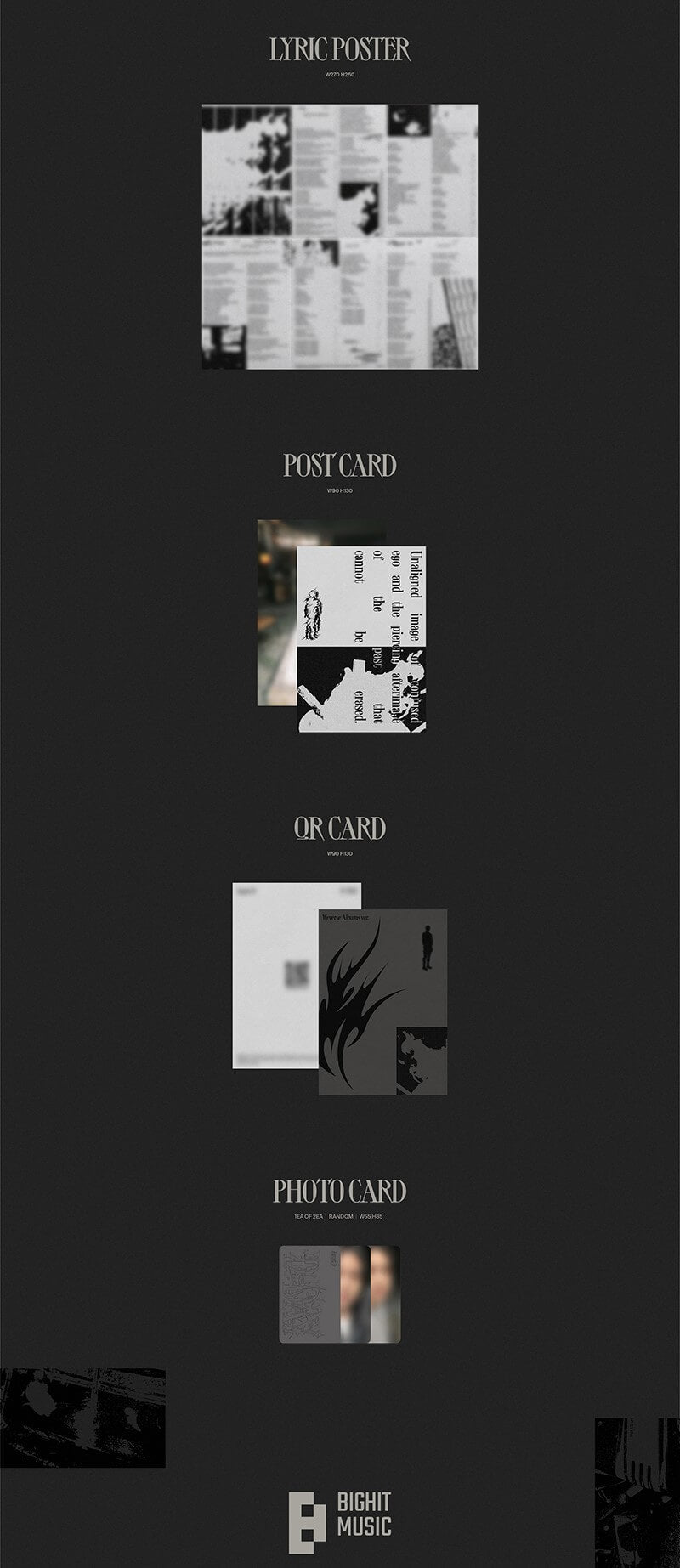 Agust D Solo Album D-DAY Inclusions Lyric Poster Postcard QR Card Photocard