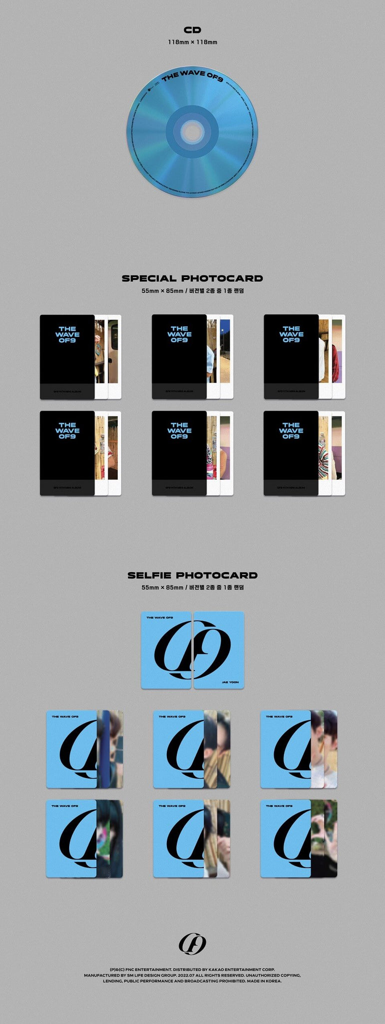 SF9 11th Mini Album THE WAVE OF9 - Jewel Case Version Inclusions CD Special Photocard Selfie Photocard