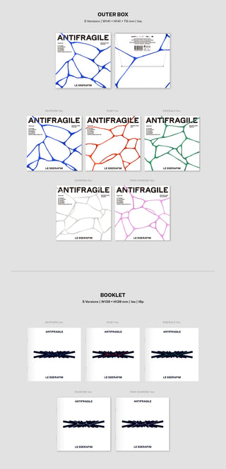 LE SSERAFIM ANTIFRAGILE Compact Version Inclusions Outer Box Booklet