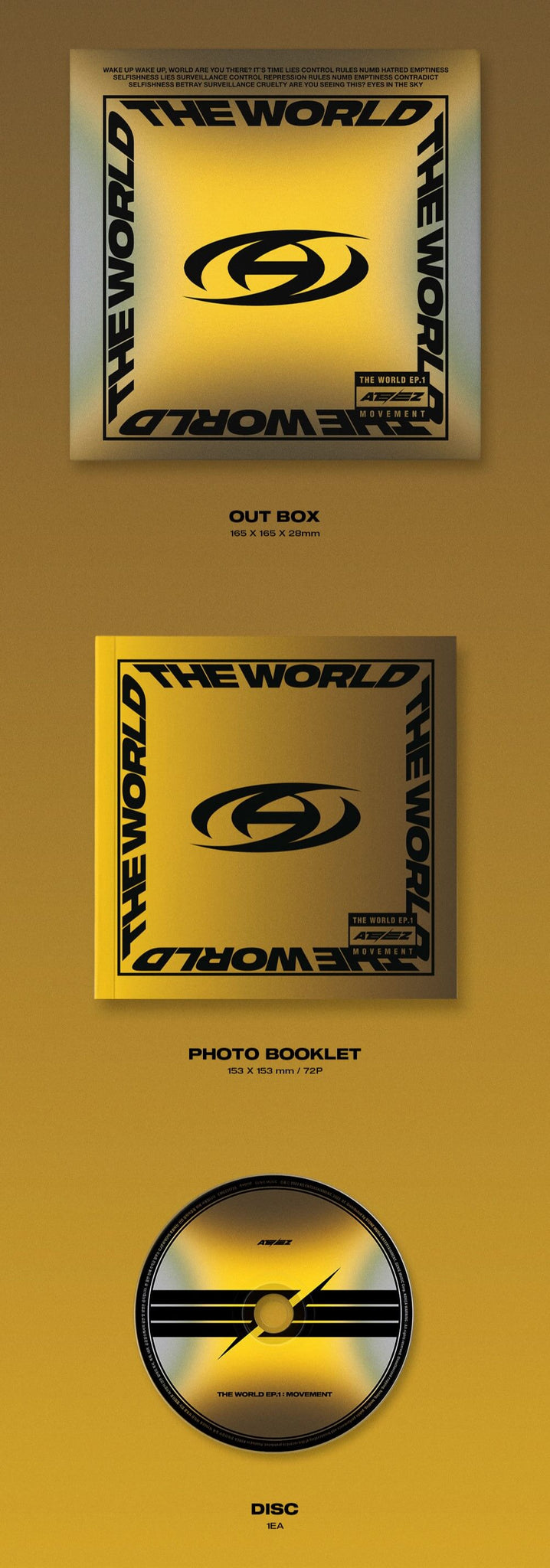 ATEEZ THE WORLD EP.1: MOVEMENT DIARY Version Inclusions Out Box Booklet CD