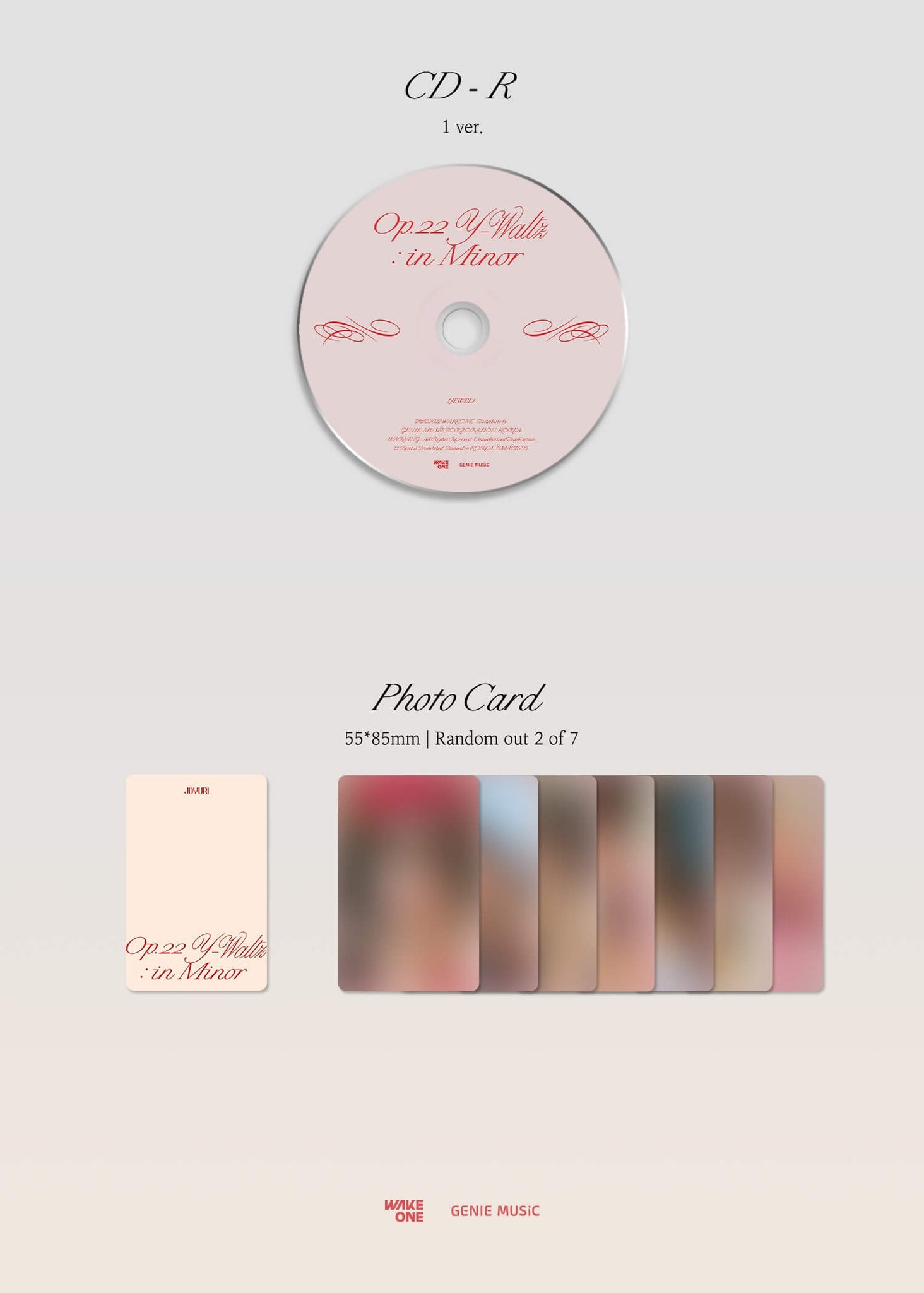 Jo YuRi Op.22 Y-Waltz : in Minor (Jewel Ver.) Inclusions CD Photocards