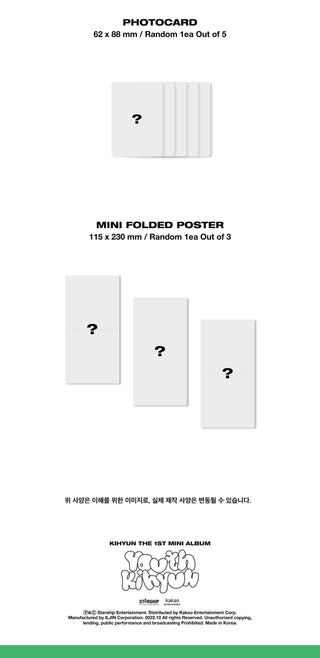 Kihyun 1st Mini Album YOUTH (Jewel Ver.) Inclusions Photocard Mini Folded Poster