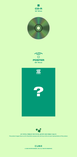 BTOB WIND AND WISH - CLOVER Version Inclusions CD Pre-order Only Poster