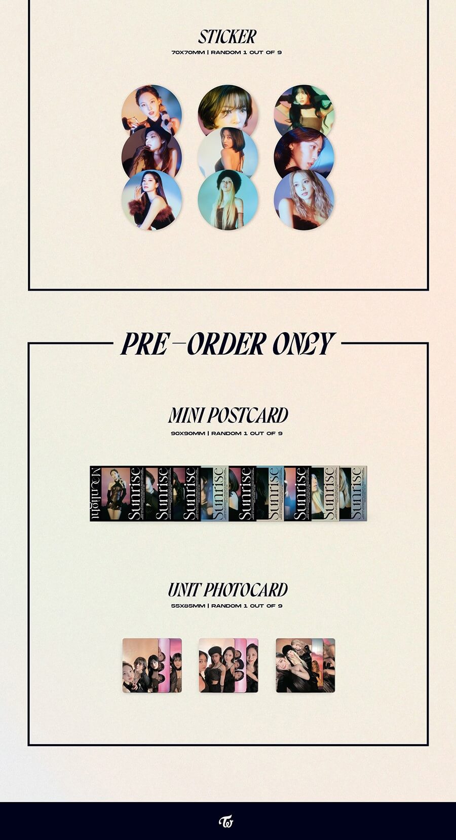 TWICE 12th Mini Album READY TO BE Digipack Version Inclusions Sticker Preorder Mini Postcard Unit Photocard